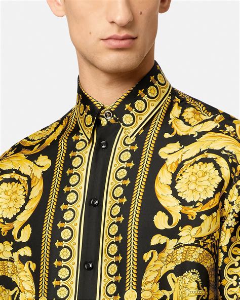 versace barocco ss'91 silk shirt|Versace Men's Barocco Print Silk Button.